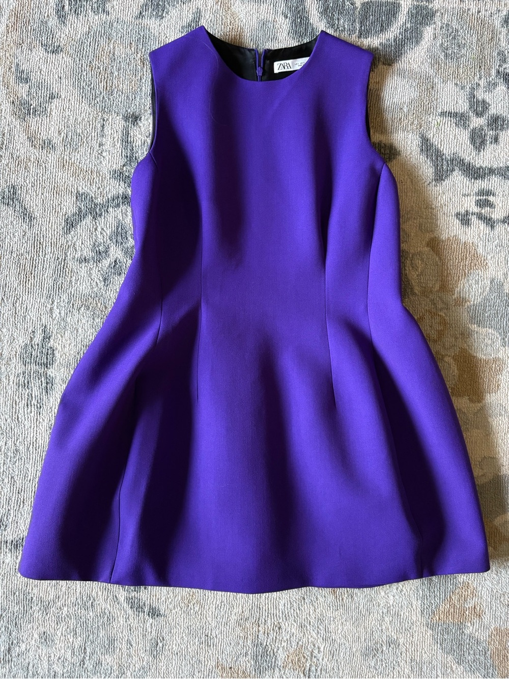 Zara Women Vibrant Purple Sleeveless A-Line Dress